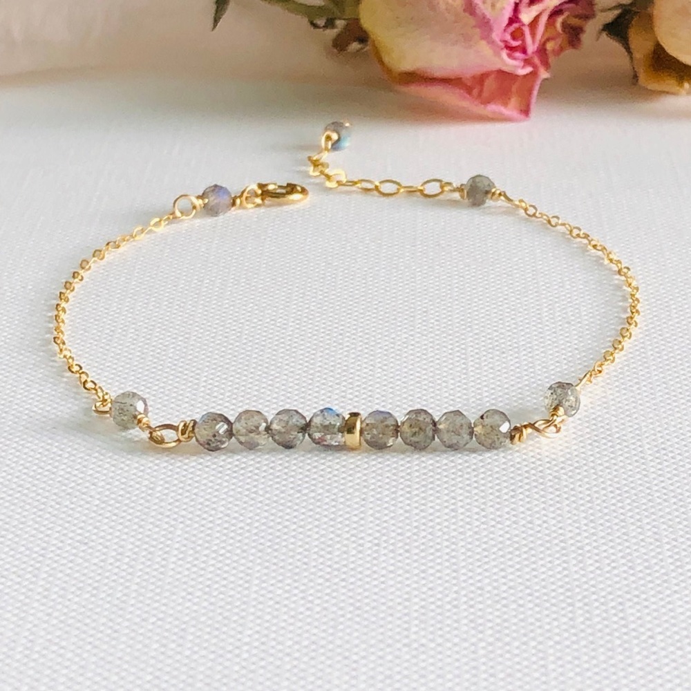 Labradorite Gold Bracelet
